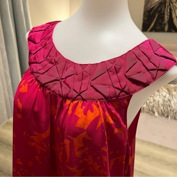 CABI Pink Orange S Tunic Sheer Top Dress 2 Layers Sleeveless Scoop Neck Flowing - Picture 5 of 15